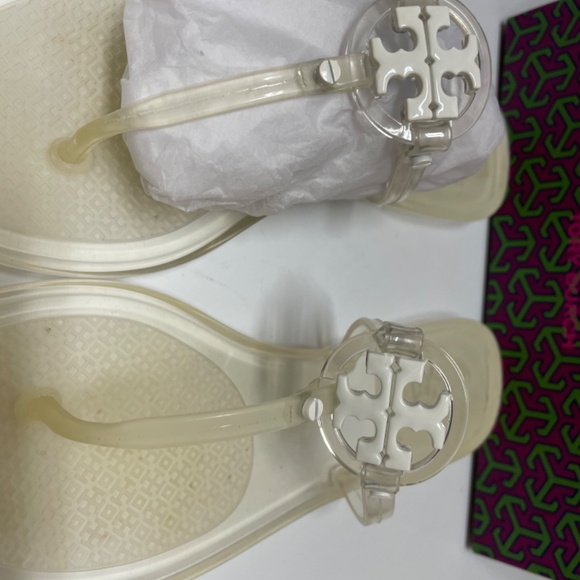 Tory burch clear with white jelly sandals size 7 - Picture 2 of 5